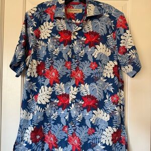 Tommy Bahama Blue and Red Floral Shirt